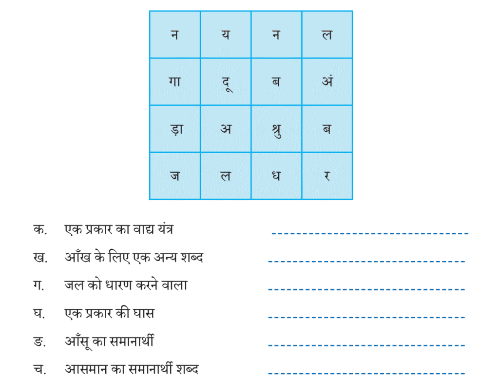 shabd paheli, pahli boond poem class 6 Hindi book malhar